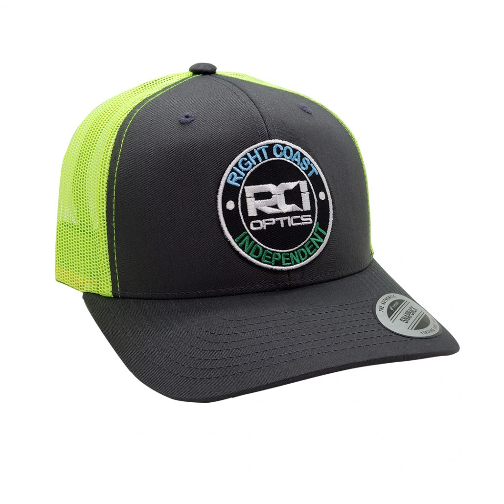 6606TCN MEDALLION TRUCKER CHARCOAL NEON GREEN/ MESH SNAP - RCI Optics